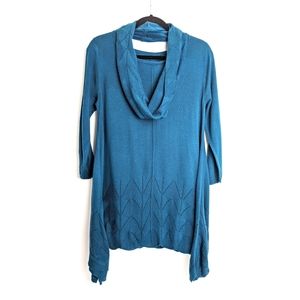 Two Piece Long Sweater Cowl Set Size M